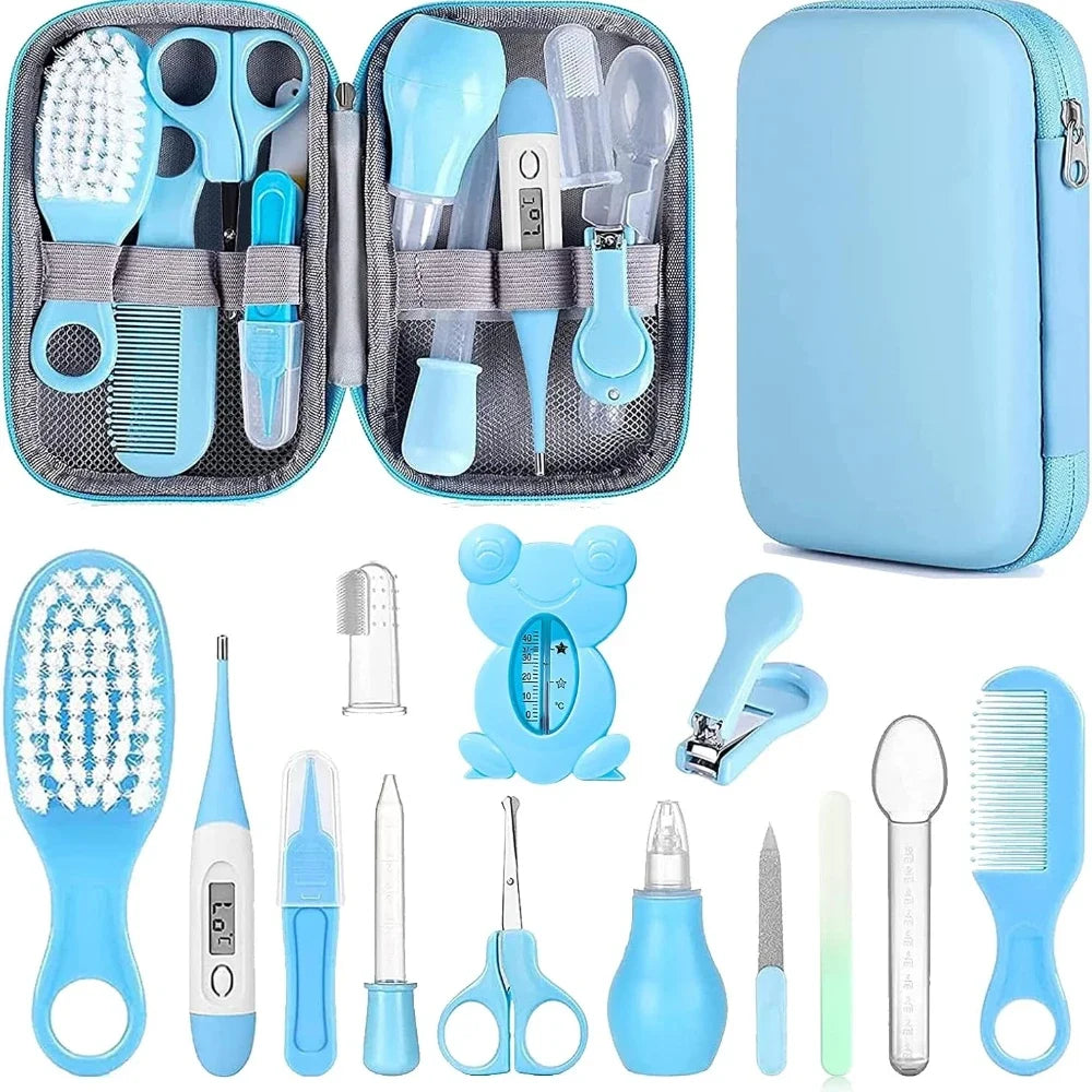 Baby Grooming Set Baby Safe Care Set with Brush Comb Nail Clipper Nasal Aspirator Newborn Essentials Set Unisex Baby Care Tools