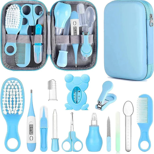 Baby Grooming Set Baby Safe Care Set with Brush Comb Nail Clipper Nasal Aspirator Newborn Essentials Set Unisex Baby Care Tools