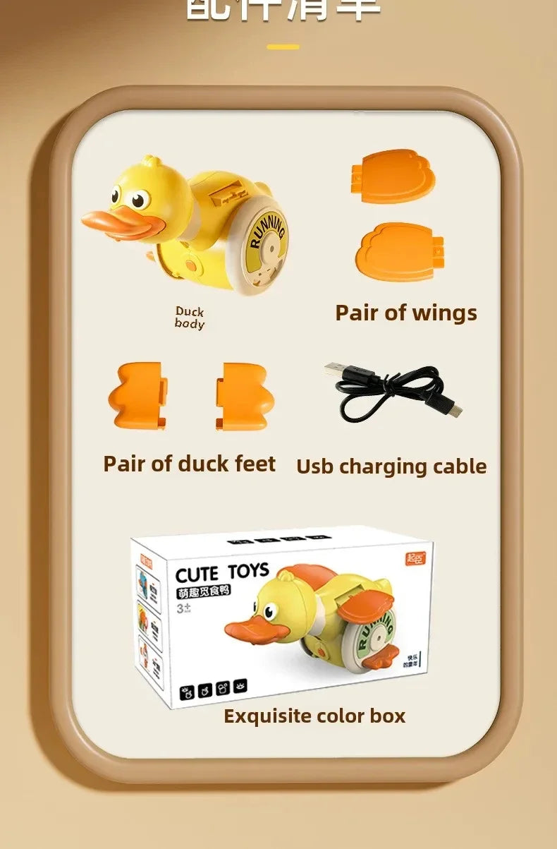 Infant Rotating Duck Baby Toy Sensory Crawling Dancing Running Tummy Time Learning Walking Gift for Boys & Girls