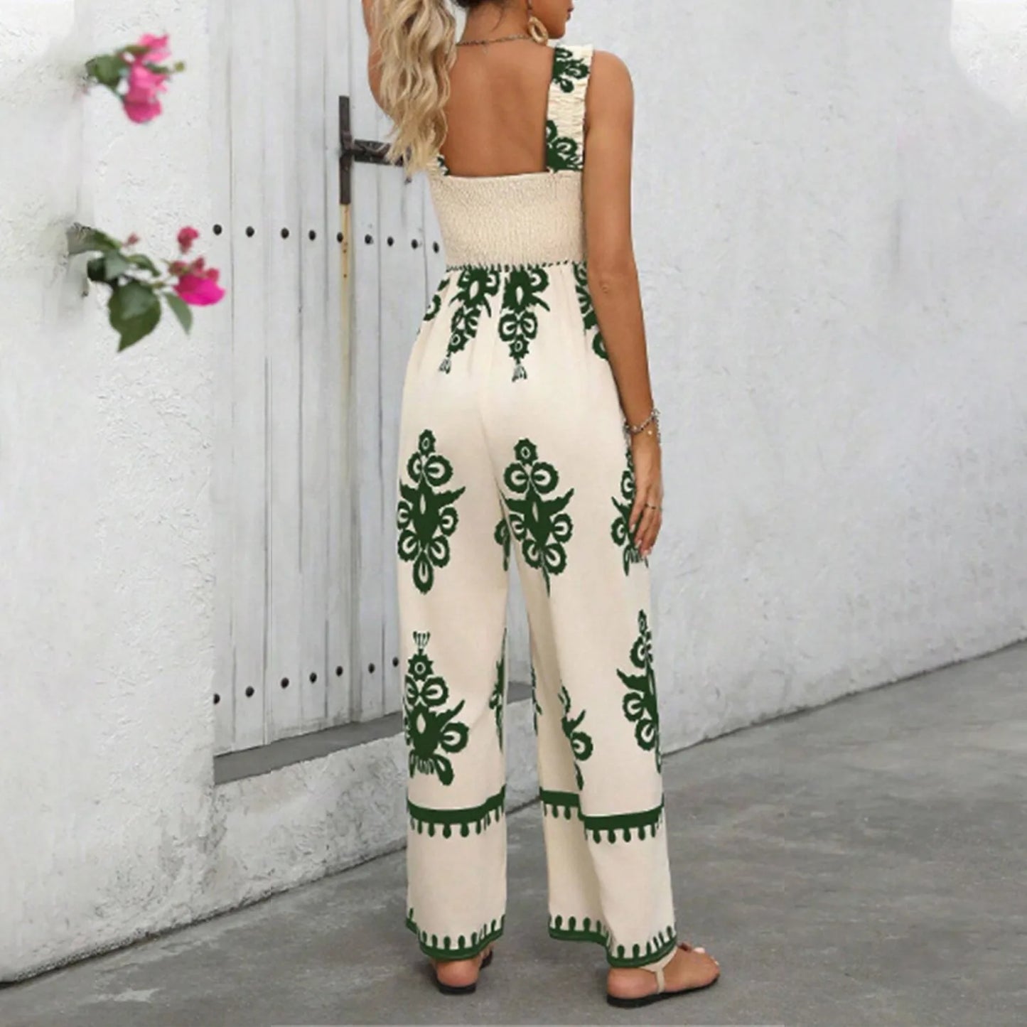 Fashion Sleeveless Maxi Boho Dress Women 2025 Summer Print Waist Bohemian Elegant Short Sleeve Dresses For Women Robe Femme