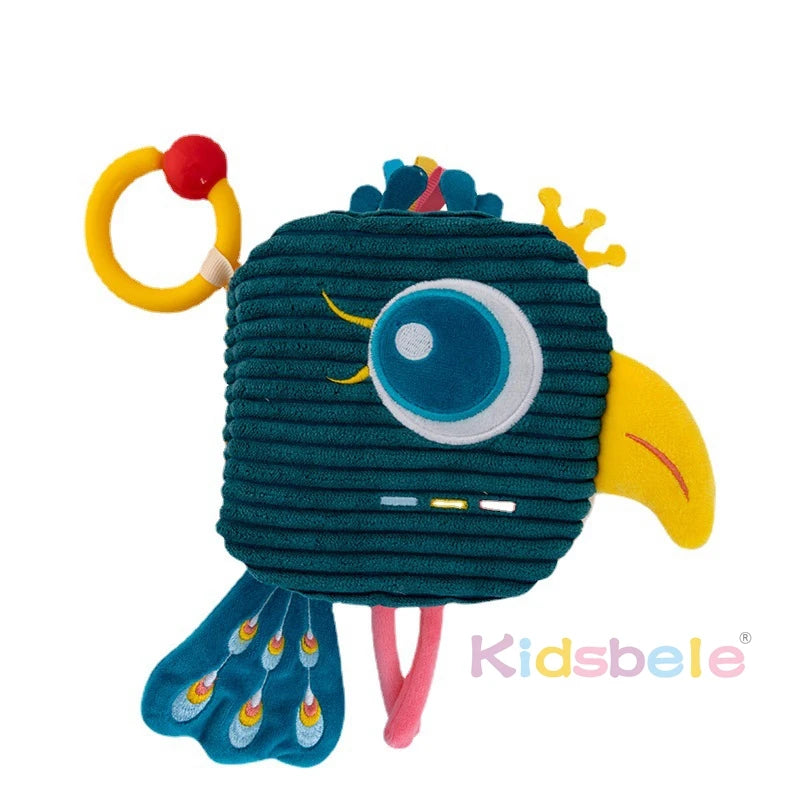 Cloth Belted Hanging Toy With Feather Animal Cloth Book Early Education Toy Montessori Educational Toy