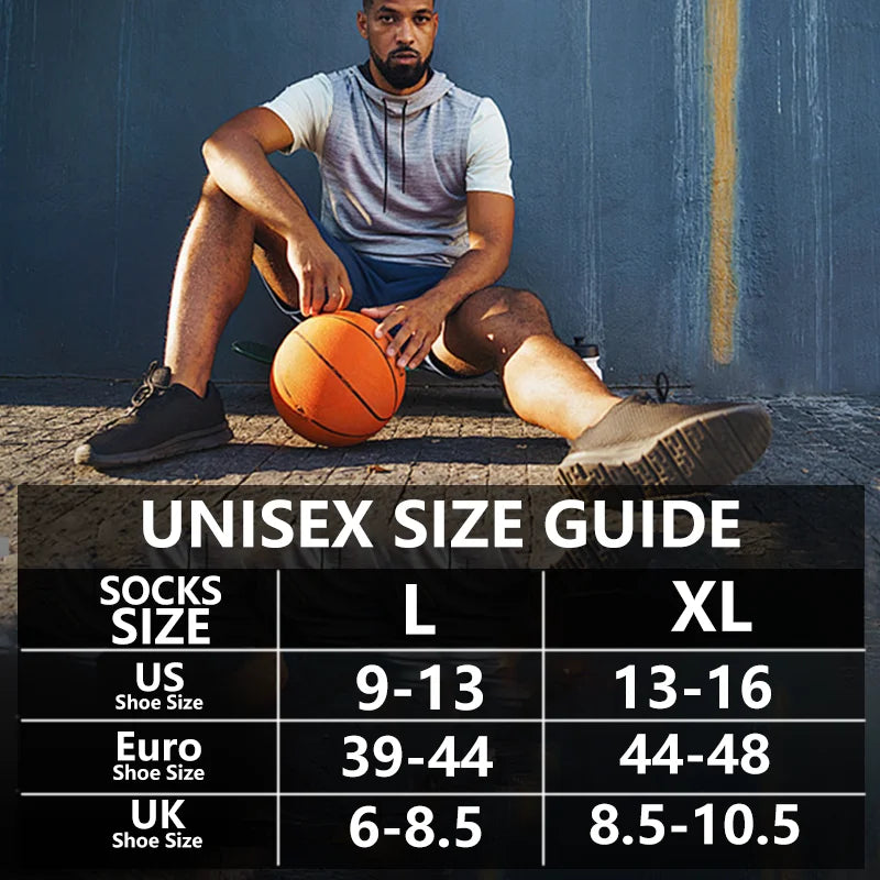 5 Pairs Men's Mid-Calf Athletic Crew Socks Arch Support Compression Outdoor Sports Socks for Running Gym Fitness