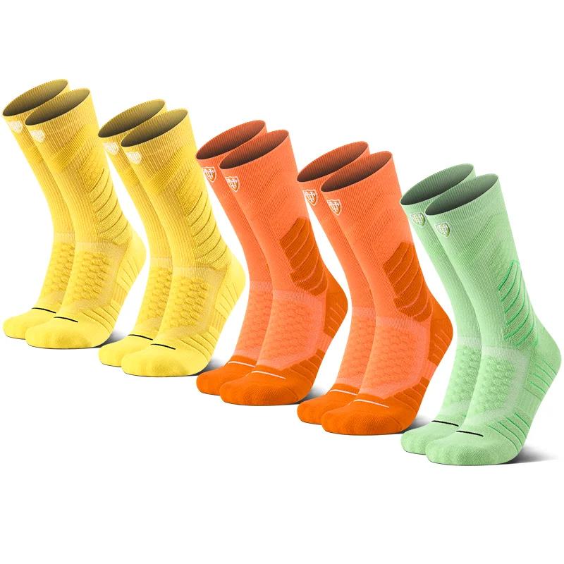 5 Pairs Men's Mid-Calf Athletic Crew Socks Arch Support Compression Outdoor Sports Socks for Running Gym Fitness