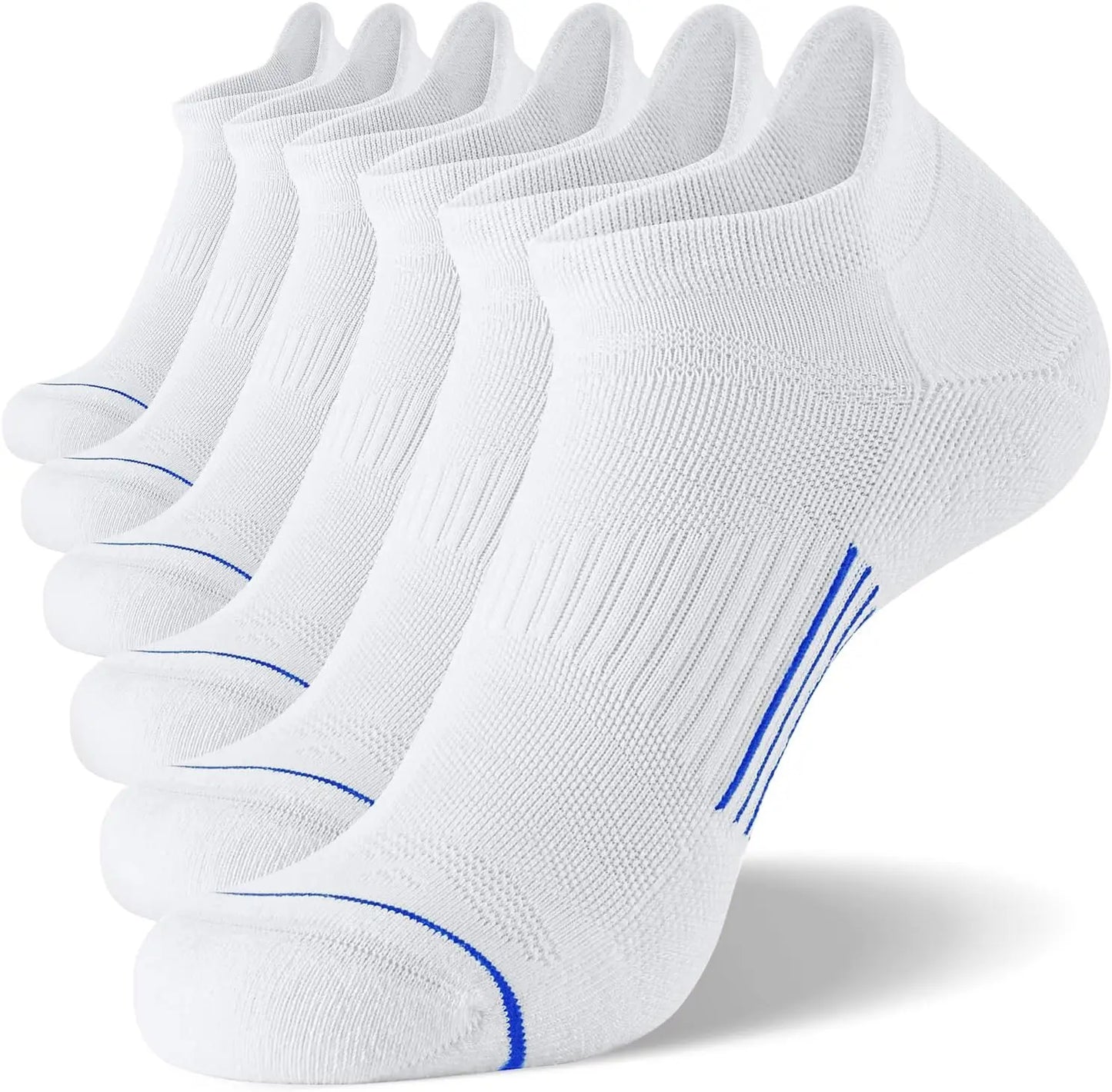 Men's 6 Pack Ankle Running Socks Low Cut Cushioned Athletic Sports Socks 7-9/9-12/12-15，Sports socks