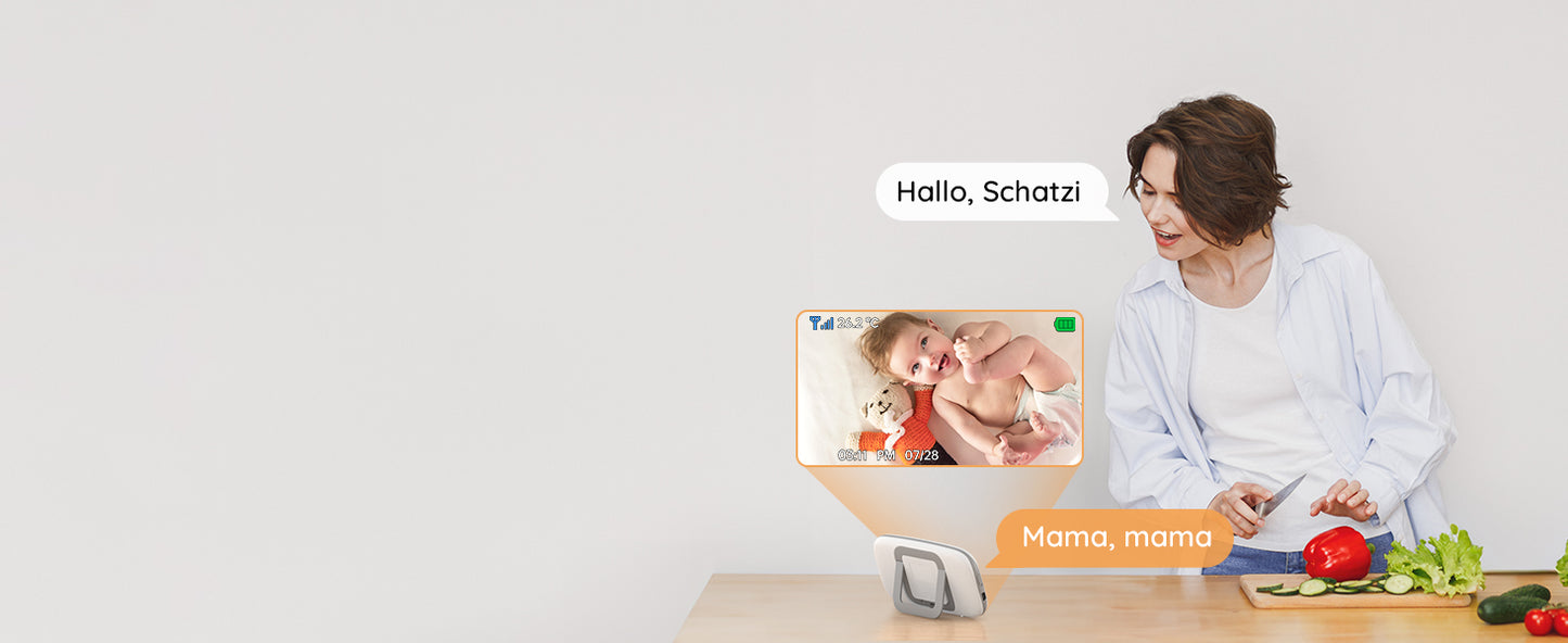 Boifun 3.2 Inch Digital LCD Screen Wireless Baby Monitor with Camera,  Surveillance with  VOX, Night Vision,Temperature Monitor